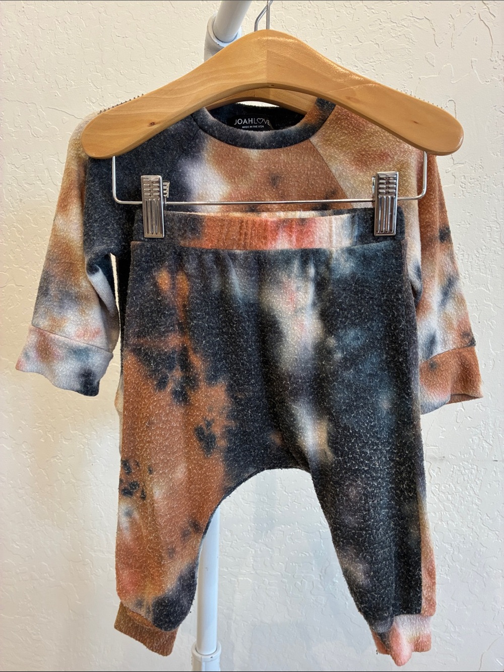Joah Love Kids Tie-Dye Fleece Sweatshirt - Brown/Black/White